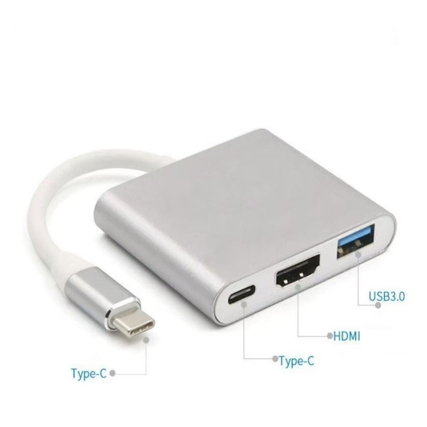 USB-C-hubi 3-in-1 Power Delivery 100 W ja HDMI 4K