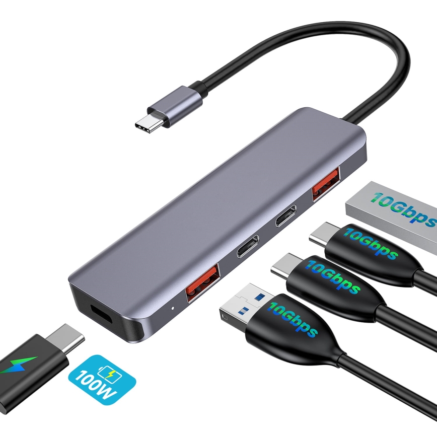 USB-C-hubi 5-in-1 Power Delivery 100 W