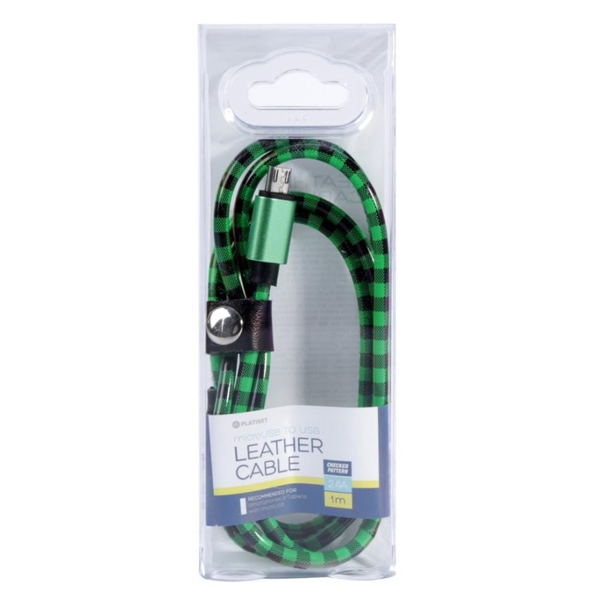 USB-kaapeli USB A / Micro USB -liitin 1m vihreä