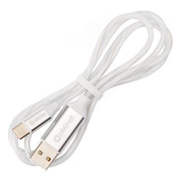 USB-kaapeli USB-A / USB-C liitin LED mukana taustavalo 18W 1m valkoinen