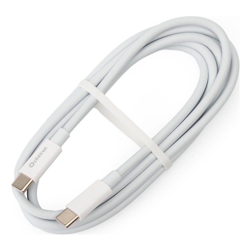 USB-kaapeli USB-C / USB-C liitin 100W 1,5m valkoinen