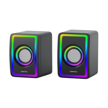 USB Kaiuttimet kanssa RGB taustavalo 2x3W/5V musta