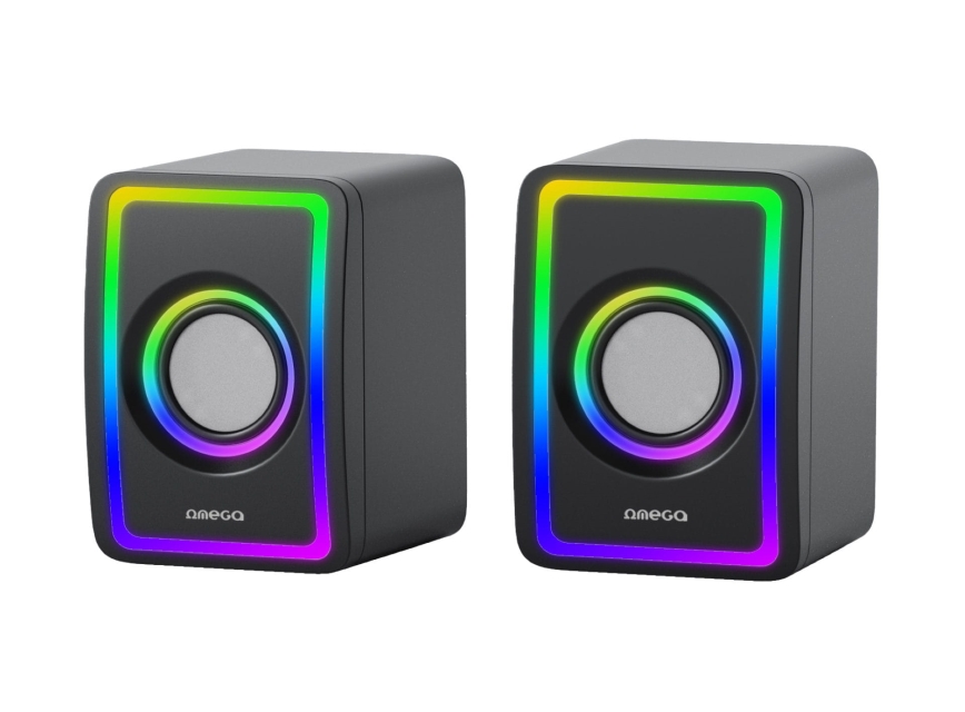 USB Kaiuttimet kanssa RGB taustavalo 2x3W/5V musta