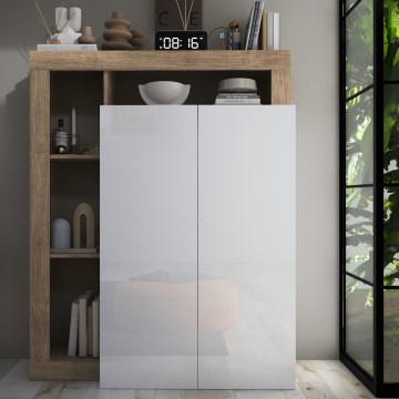 Vaatekaappi LENOR valkoinen/vaalea tammi