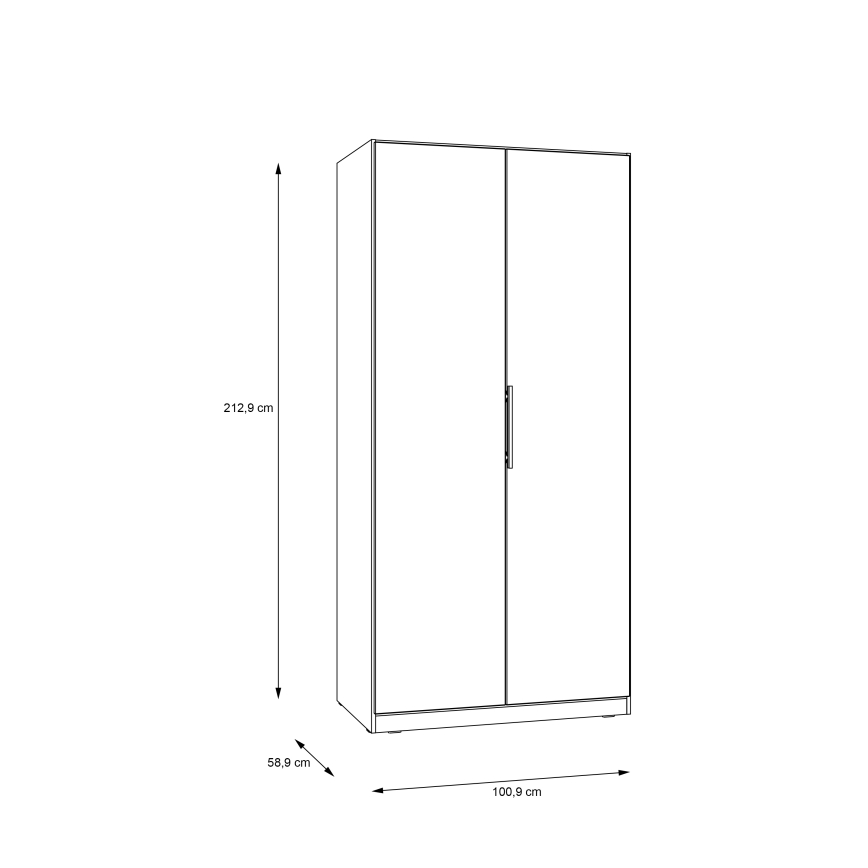 Vaatekaappi MARO 100x213 cm artisan-tammi