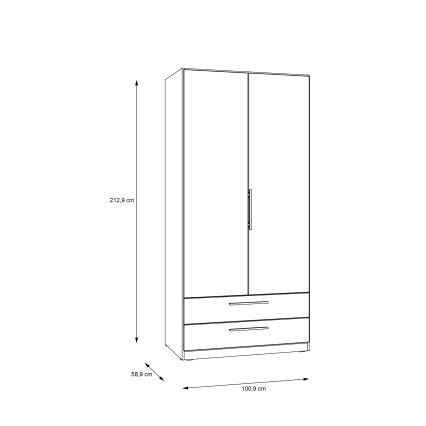 Vaatekaappi MARO 100x213 cm artisan-tammi