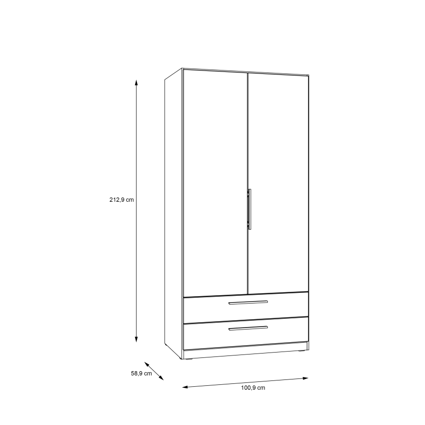 Vaatekaappi MARO 100x213 cm artisan-tammi