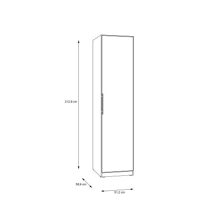 Vaatekaappi MARO 51 x 213 cm artisan-tammi