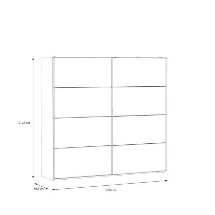 Vaatekaappi peilillä OREN 220x210 cm artisan-tammi