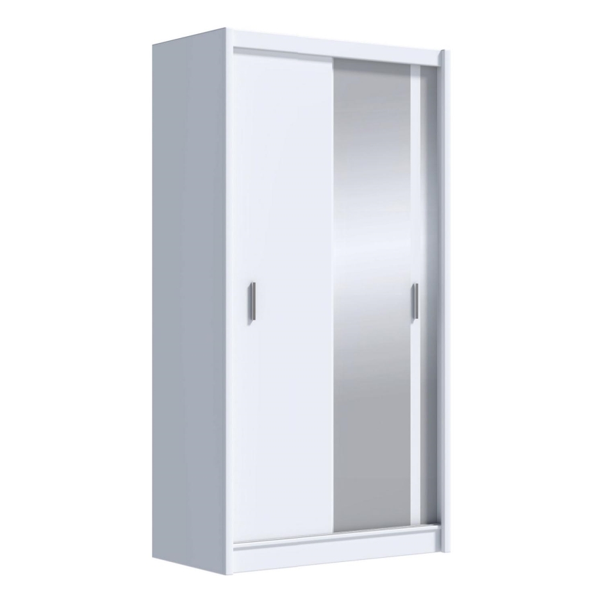 Vaatekaappi peilillä SABRINA 120x215 cm valkoinen