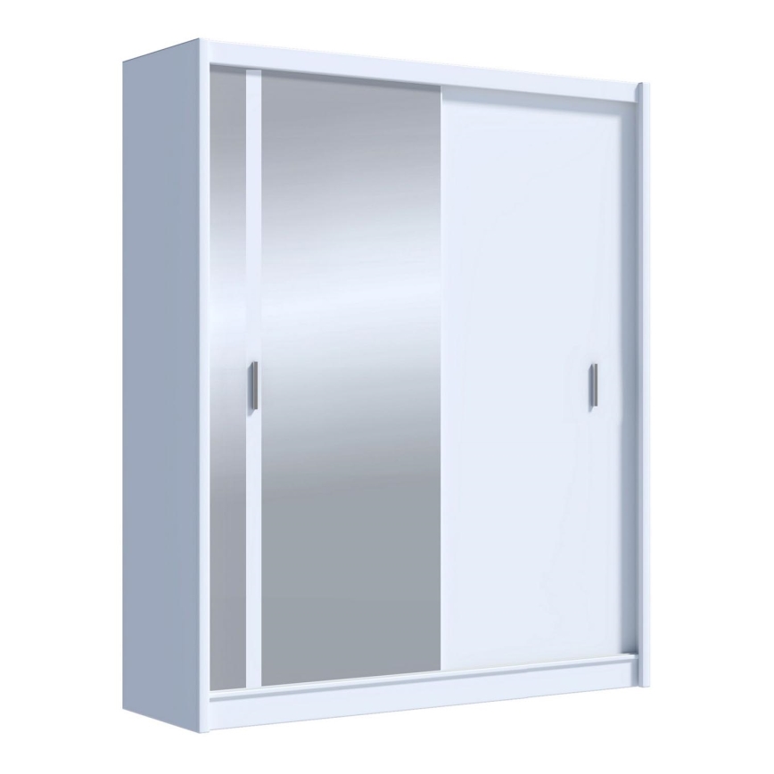 Vaatekaappi peilillä SABRINA 180x215 cm valkoinen