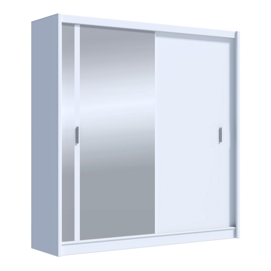 Vaatekaappi peilillä SABRINA 203x215 cm valkoinen