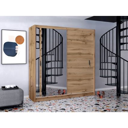 Vaatekaappi peilillä SABRINA 203x215 cm woltan tammi