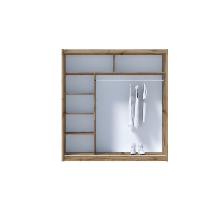 Vaatekaappi peilillä SABRINA 203x215 cm woltan tammi