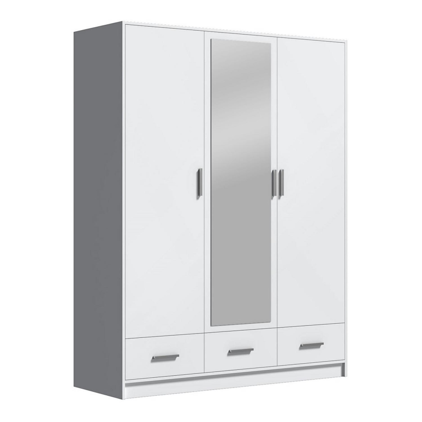 Vaatekaappi peilillä SANNA 150x215 cm valkoinen