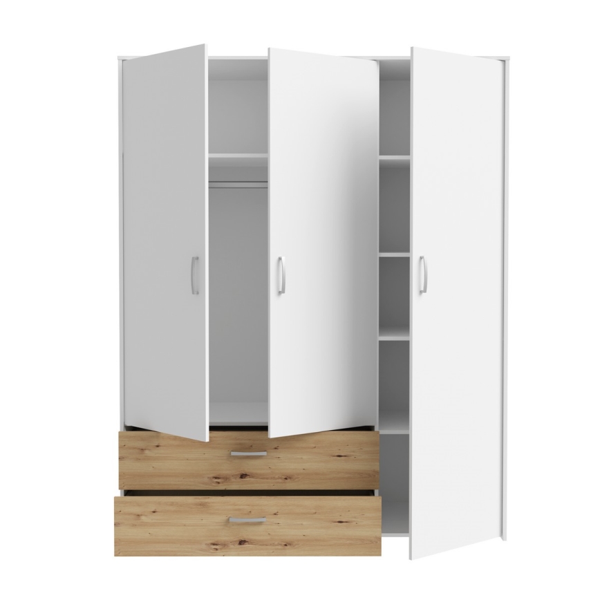 Vaatekaappi URO 152x190 cm artisan-tammi/valkoinen