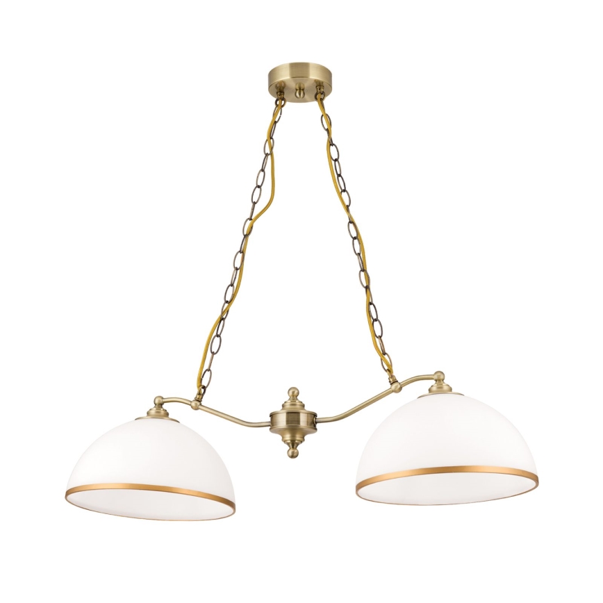 Vaihtolasi kattokruunulle ja lattiavalaisimelle OLD LAMP E27 halkaisija 30 cm valkoinen/kulta