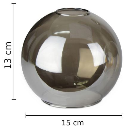 Vaihtokruunu LACRIMA SMOKY E27 halkaisija 15 cm musta savuinen
