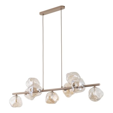 Vaijerikiinnitteinen riippuvalaisin LAVA 9xG9/8W/230V beige/savunvärinen beige