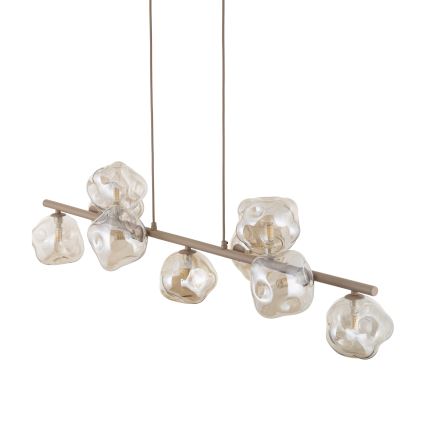 Vaijerikiinnitteinen riippuvalaisin LAVA 9xG9/8W/230V beige/savunvärinen beige