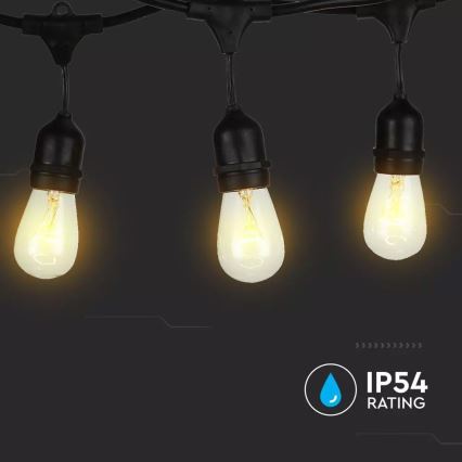 Valoketju ulkokäyttöön STRING 15m 15xE27/25W/230V IP54