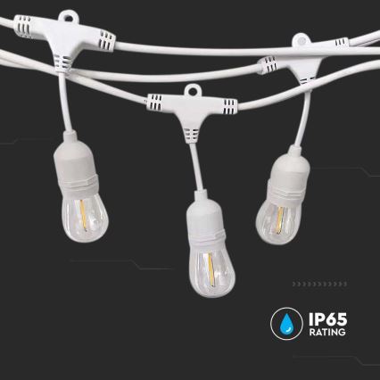 Valoketju ulos STRING 15xE27/40W/230V 15m IP65