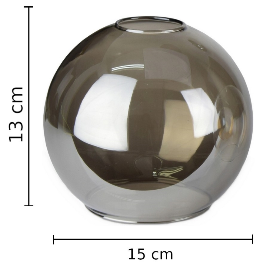 Varaosalasivalaisin LACRIMA SMOKY E27 Ø 15 cm musta savunvärinen