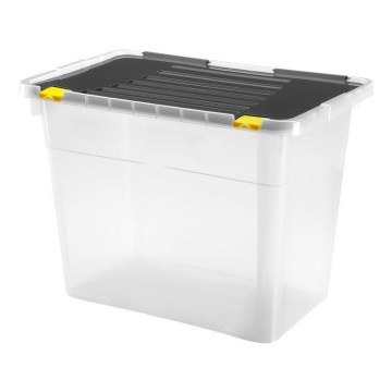 Varastolaatikko 100 l musta/läpinäkyvä
