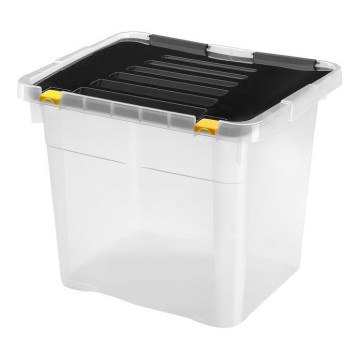 Varastolaatikko 36 l musta/läpinäkyvä