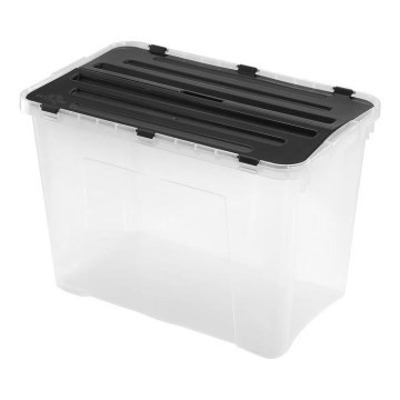 Varastolaatikko 60 l DRAGON musta/läpinäkyvä