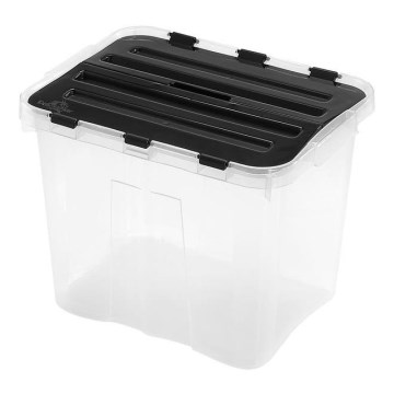 Varastolaatikko DRAGON 10 l musta/läpinäkyvä