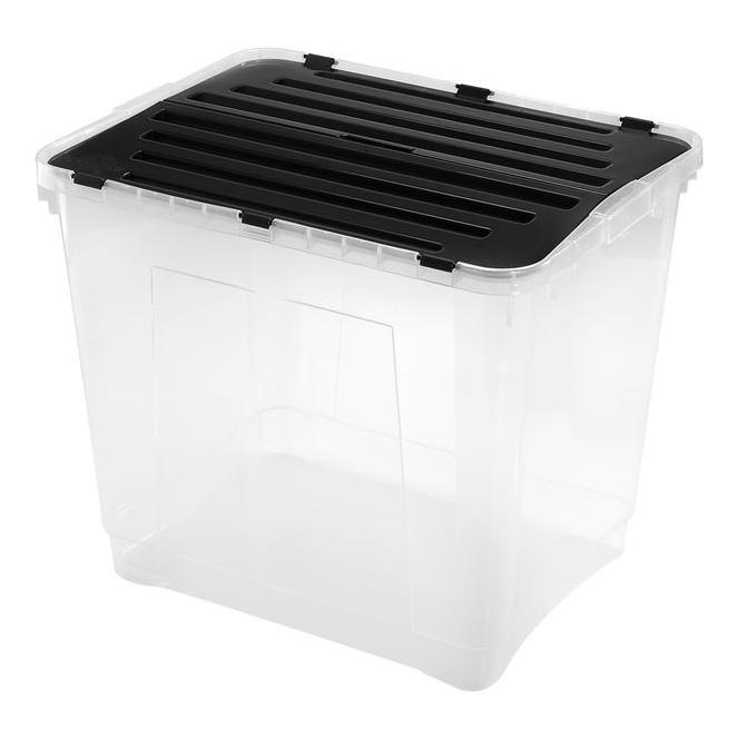 Varastolaatikko DRAGON 100 l musta/läpinäkyvä