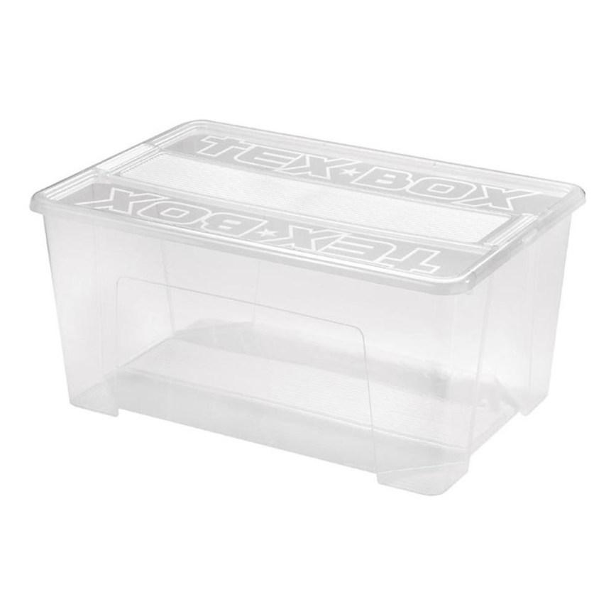 Varastolaatikko TEX BOX 48 l läpinäkyvä