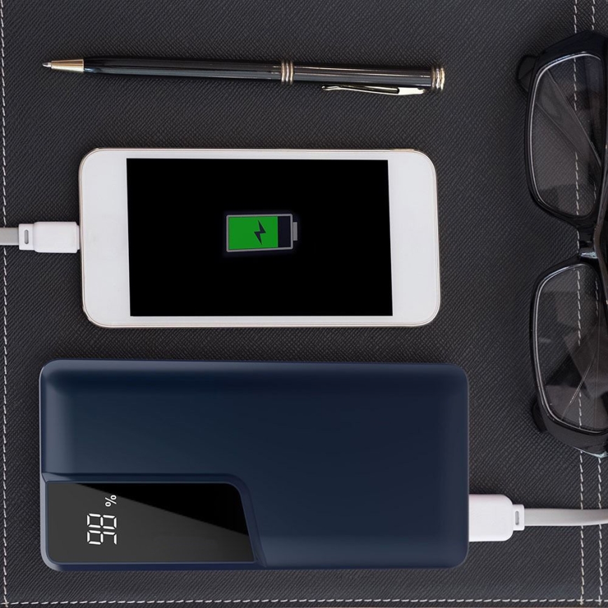 Varavirtalähde näytöllä 10000mAh/3,7V sininen