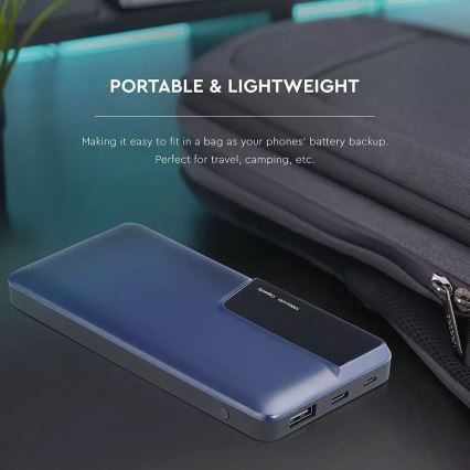 Varavirtalähde näytöllä 10000mAh/3,7V sininen