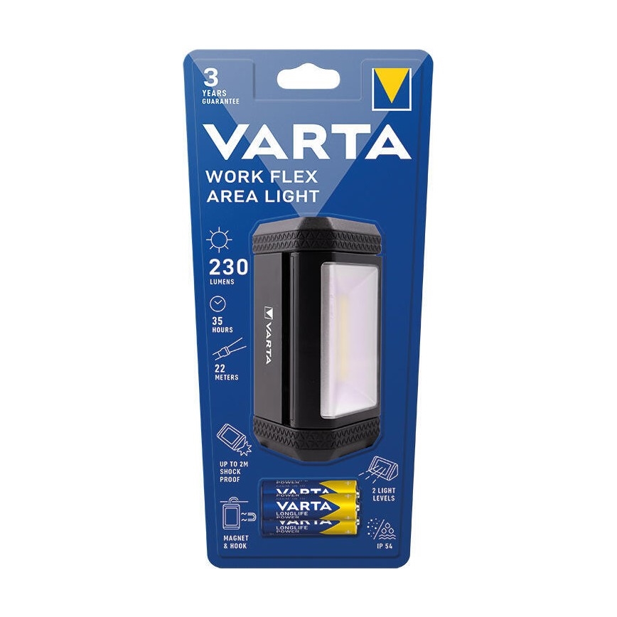 Varta 17648101421 - LED Kannettava taskulamppu WORK FLEX AREA LIGHT LED/3xAA IP54