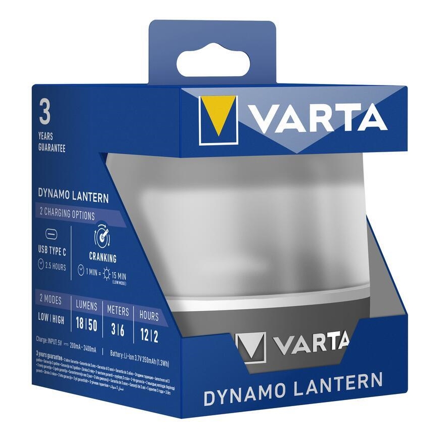 Varta 17670101111 - LED Ladattava valo DYNAMO LANTERN LED/5V IP54