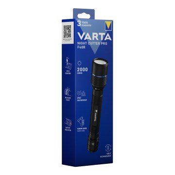 Varta 18922101111 - LED-ladattava taskulamppu powerbankilla NIGHT CUTTER PRO F40R LED/USB IP67 5200 mAh