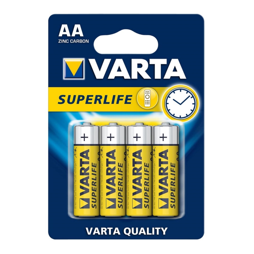 Varta 2006 - 4 kpl Sinkki-hiiliparisto SUPERLIFE AA 1,5V