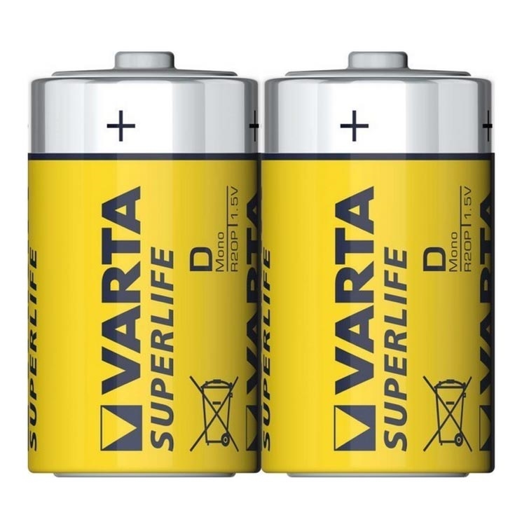 Varta 2020 - 2 kpl Sinkki-hiiliparisto SUPERLIFE D 1,5V