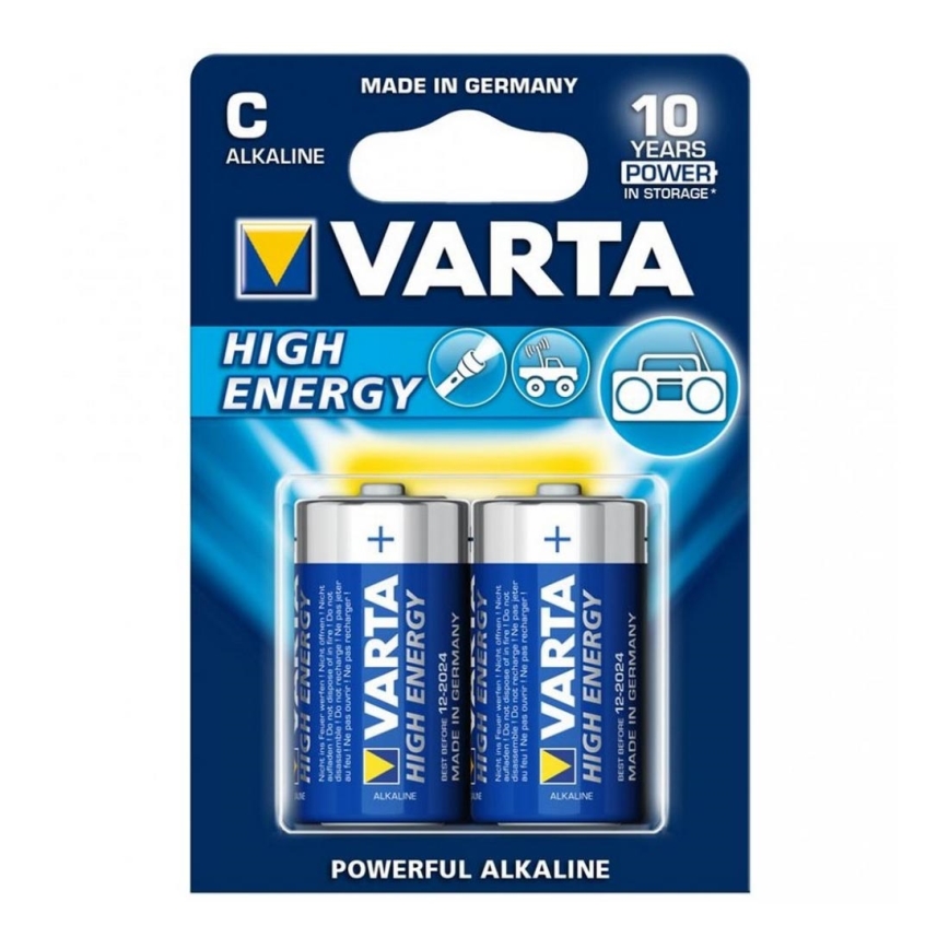 Varta 4914 - 2 kpl Alkaliparisto HIGH ENERGY C 1,5V