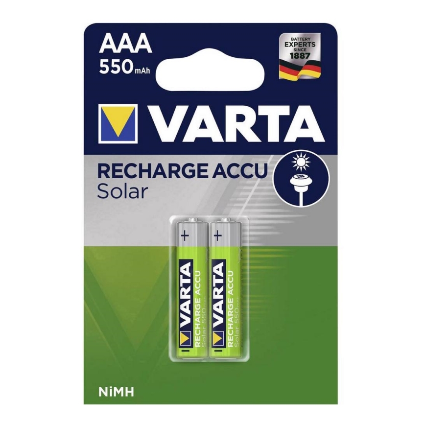 Varta 56733 - 2 kpl Uudelleenladattava akku SOLAR ACCU AAA NiMH/550mAh/1,2V