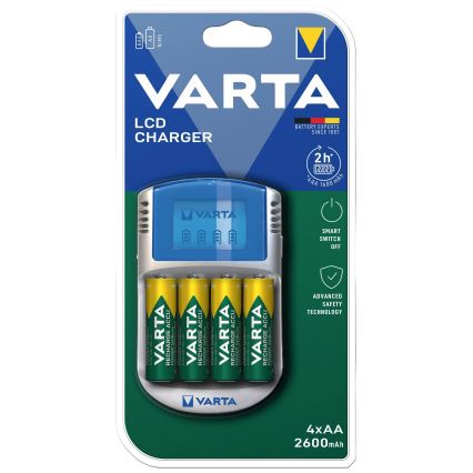 Varta 57070201451 - LCD Akkulaturi 4xAA/AAA 2600mAh 5V