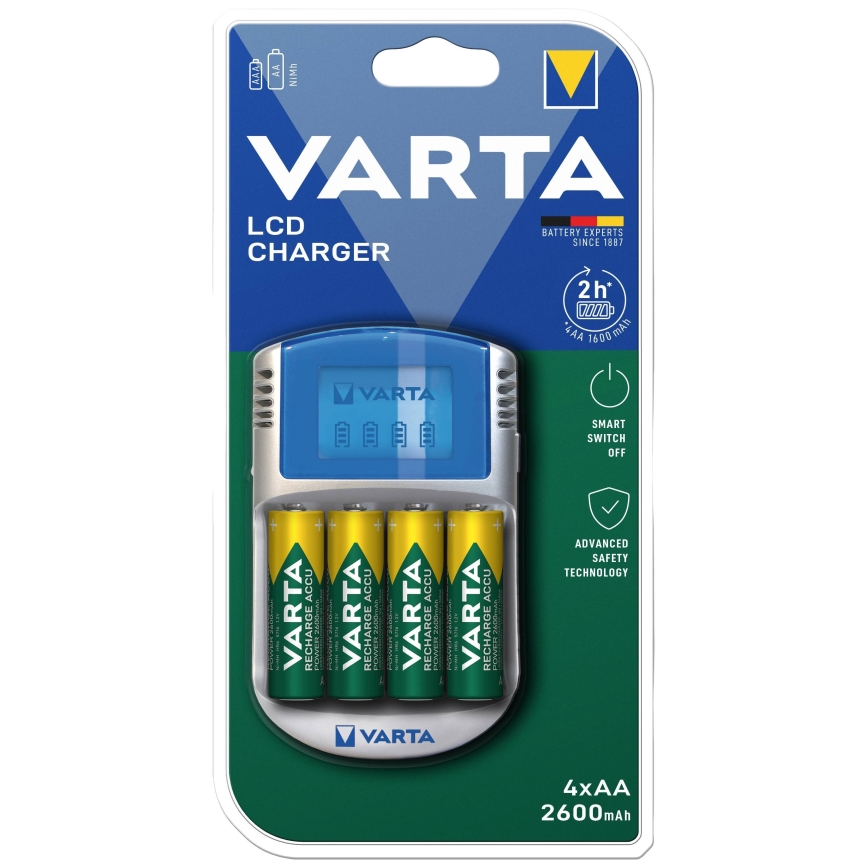 Varta 57070201451 - LCD Akkulaturi 4xAA/AAA 2600mAh 5V