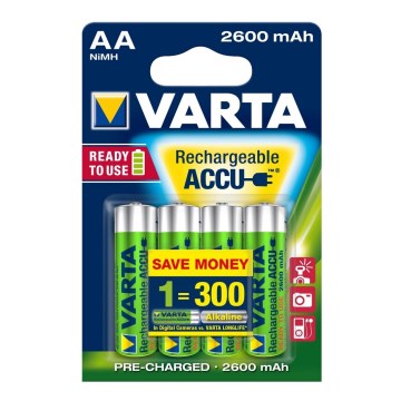 Varta 5716 - 4 kpl Uudelleenladattava akku ACCU AA NiMH/2600mAh/1,2V