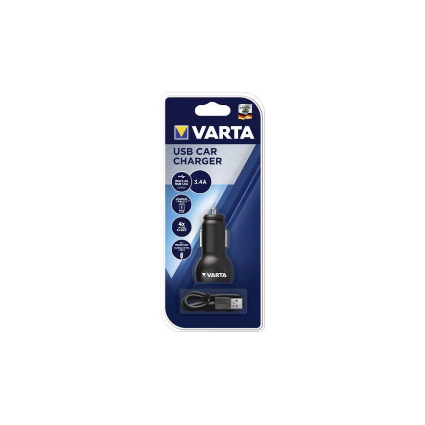 VARTA 57931 - Laturin autosovitin USB 12V