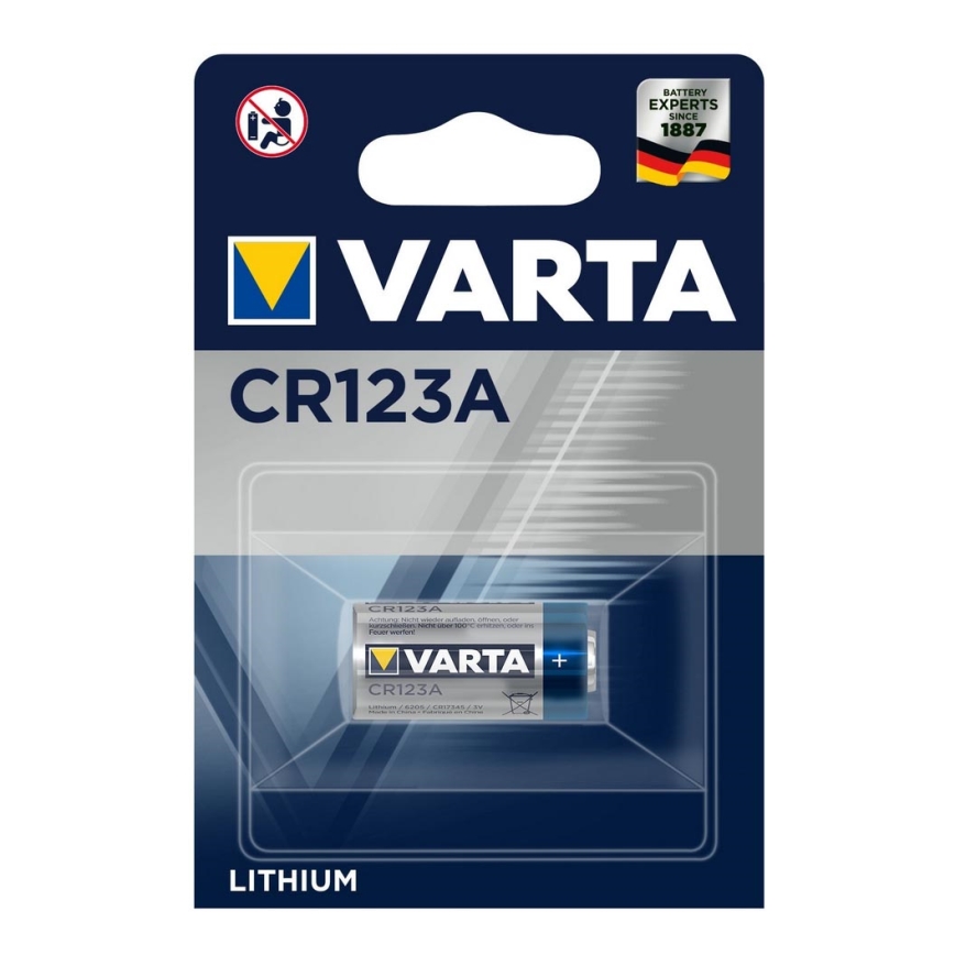 Varta 6205 - 1 kpl Litiumkenno PHOTO CR 123A 3V