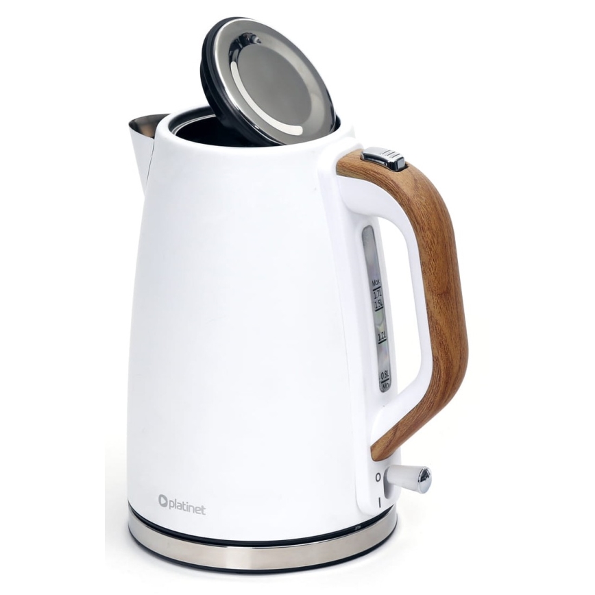 Vedenkeitin 1,7 l 2400W/230V ruostumaton teräs/valkoinen