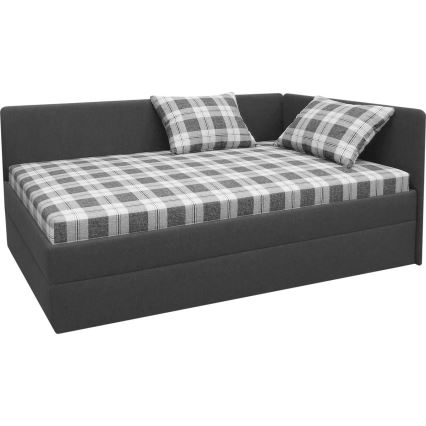 Verhoiltu divaanisänky käännettävällä vasen/oikea-päädyllä ARLY 110x200 cm antrasiitti/valkoinen