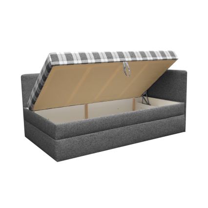 Verhoiltu divaanisänky käännettävällä vasen/oikea-päädyllä ARLY 110x200 cm antrasiitti/valkoinen